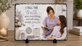 I Tell the Truth, Spot Everything, and Still Make People Smile — 5.9 x 7.9 Inch Slate with Display Holder
