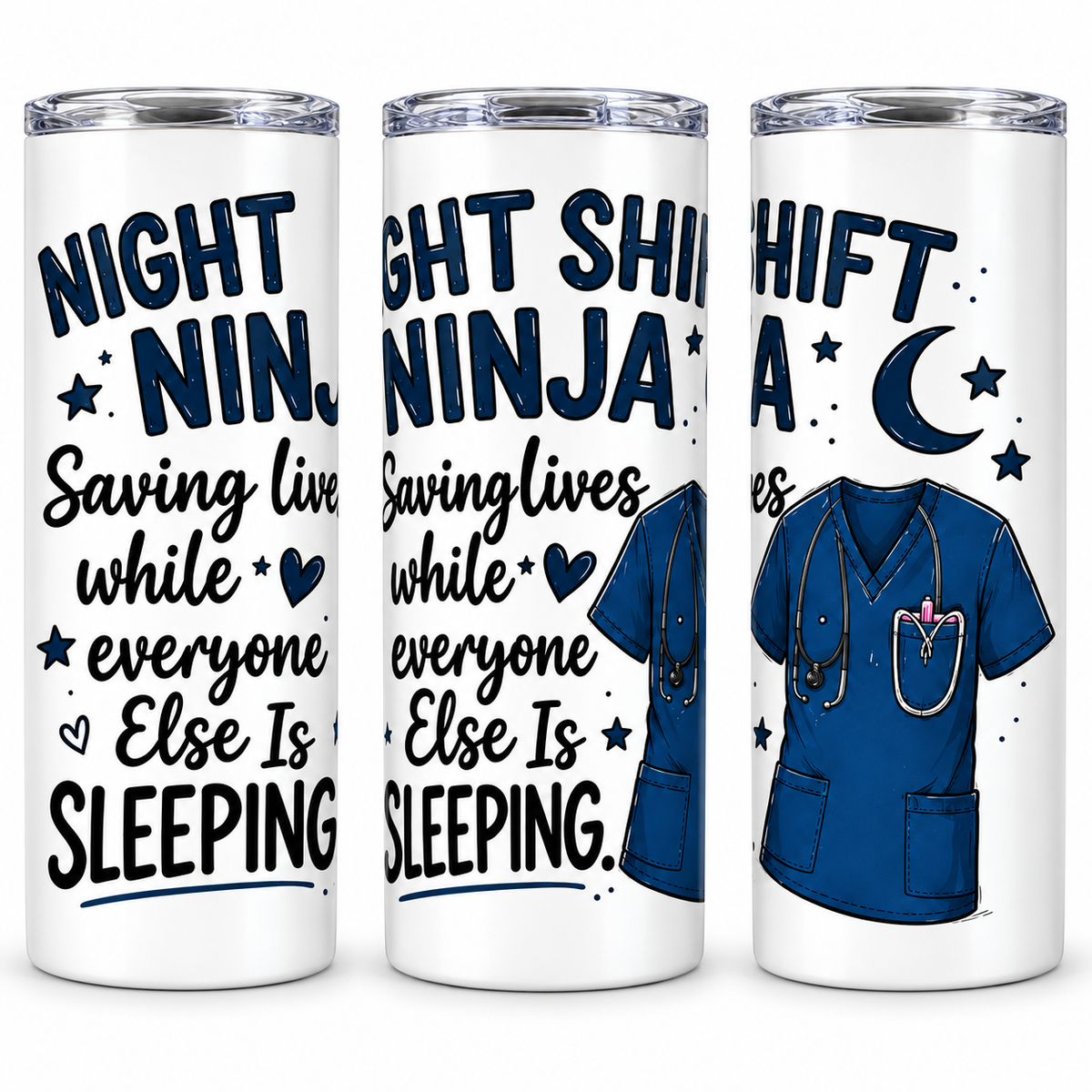 Night Ninja: Saving Lives While Everyone Else is Sleeping - 20oz Skinny Tumbler