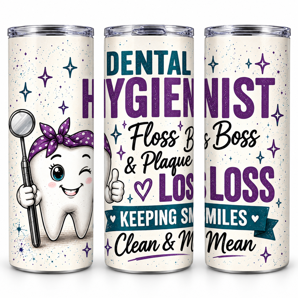 Floss Boss & Plaque Loss - Dental Hygienist - 20oz Skinny Tumbler