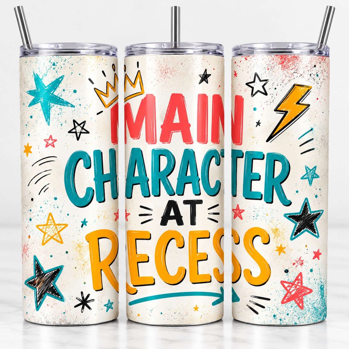 Main Character at Recess — 20oz Skinny Tumbler