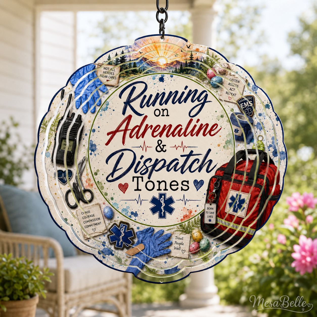 Running on Adrenaline & Dispatch Tones — 8" Double Sided Wind Spinner