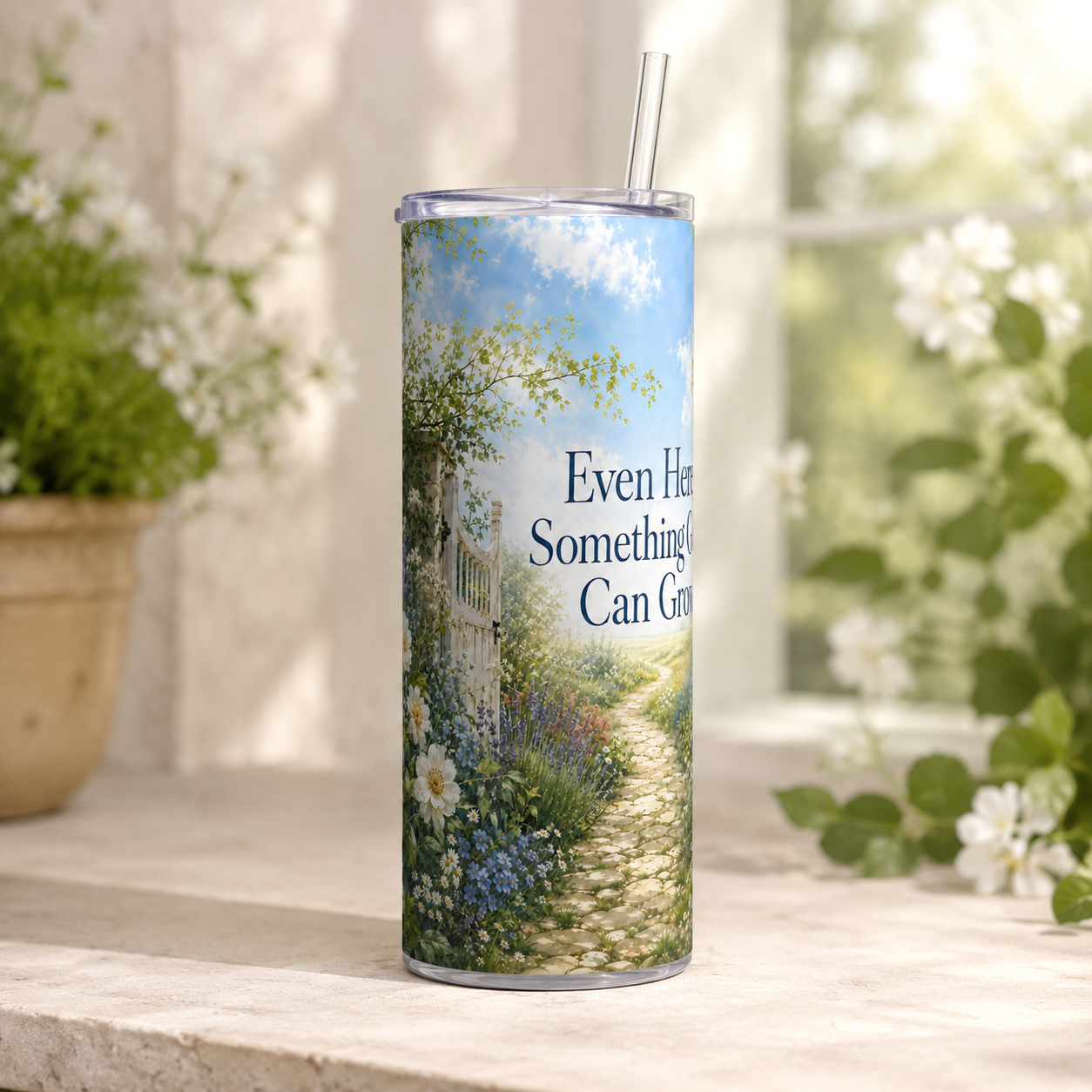 Even Here, Something Good Can Grow — 20oz Skinny Tumbler