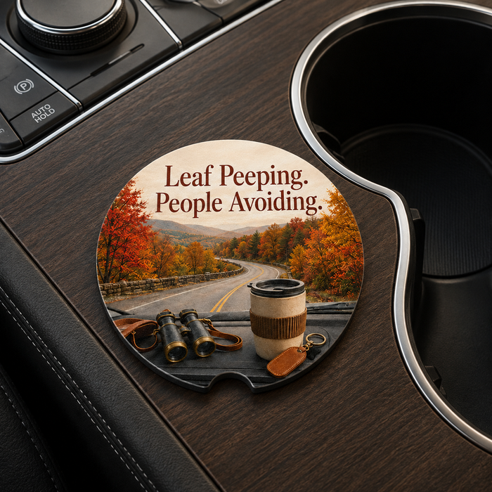 Leaf Peeping. People Avoiding. — Car Coaster
