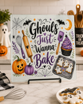 Ghouls Just Wanna Bake — 11"x7.87" Glass Cutting Board