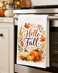 Hello Fall — 16x24 Waffle Weave Microfiber Dish Towel