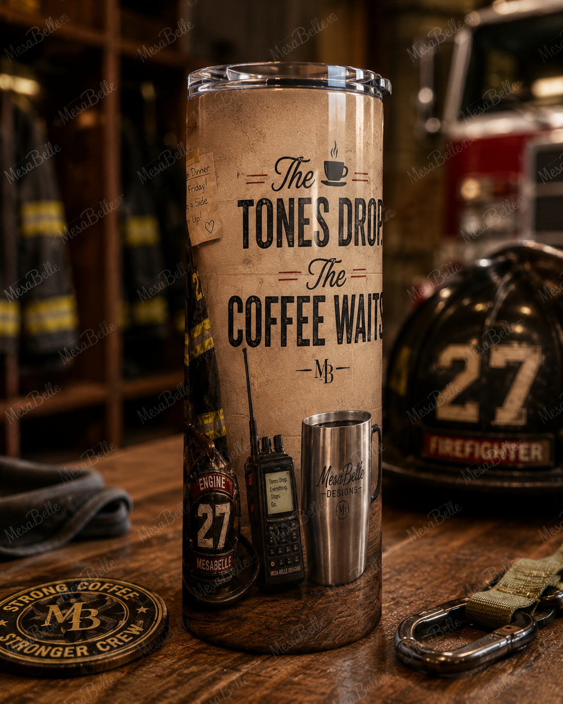 The Tone Drops. The Coffee Waits. — 20oz Skinny Tumbler