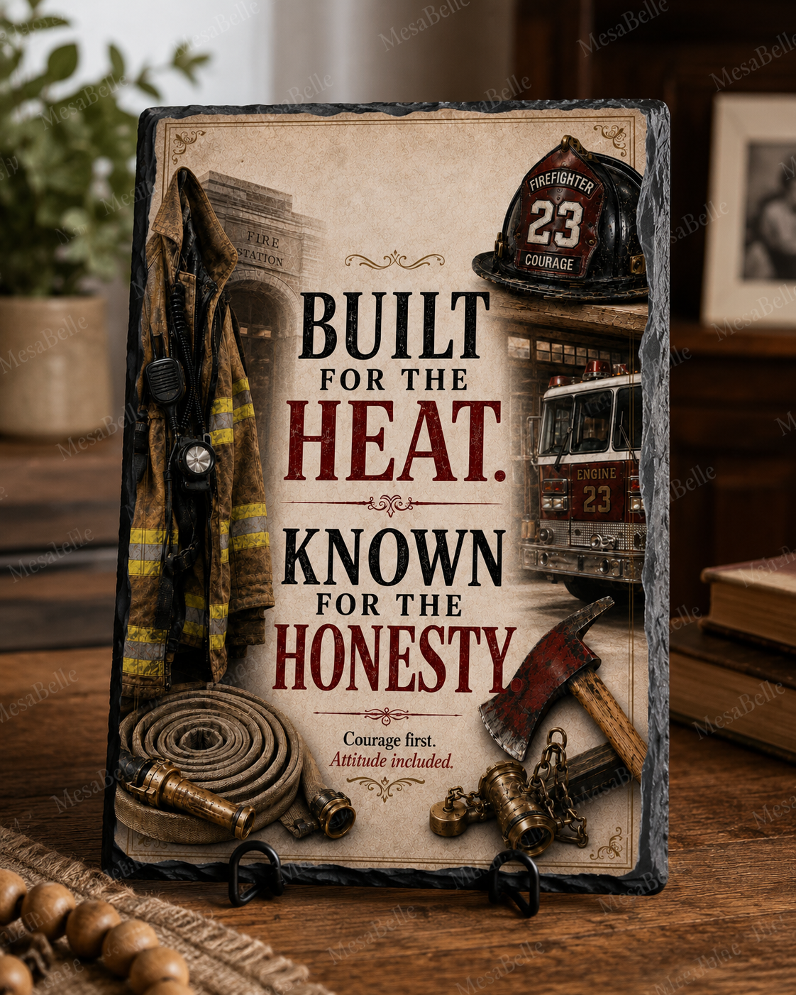 Built for the Heat. Known for the Honesty. — 5.9 x 7.9 Inch Slate with Display Holder