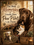 The Best Memories Usually Have Paw Prints in Them. — 5.9 x 7.9 Inch Slate with Display Holder
