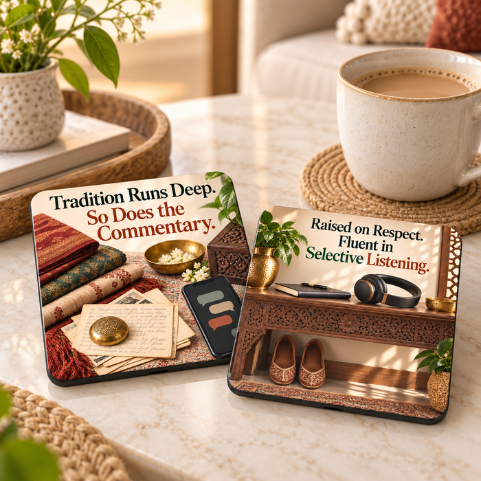 The Respectfully Unbothered Duo - Set of 2 Ceramic Coasters