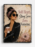 Soft Heart. Strong Spine. Zero Nonsense. — 5.9 x 7.9 Inch Slate with Display Holder