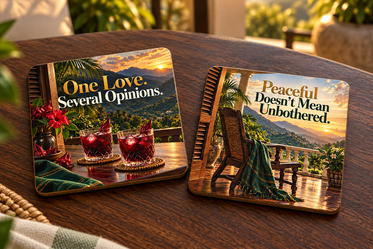 The Peaceful, Not Passive Duo - Set of 2 Ceramic Coasters