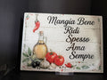Mangia Bene, Ridi Spesso, Ama Sempre - 11"x7.87" Glass Cutting Board