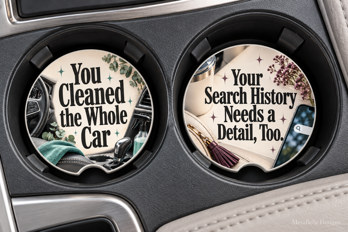 You Cleaned the Whole Car & Your Search History Needs a Detail, Too — Car Coaster Set of 2
