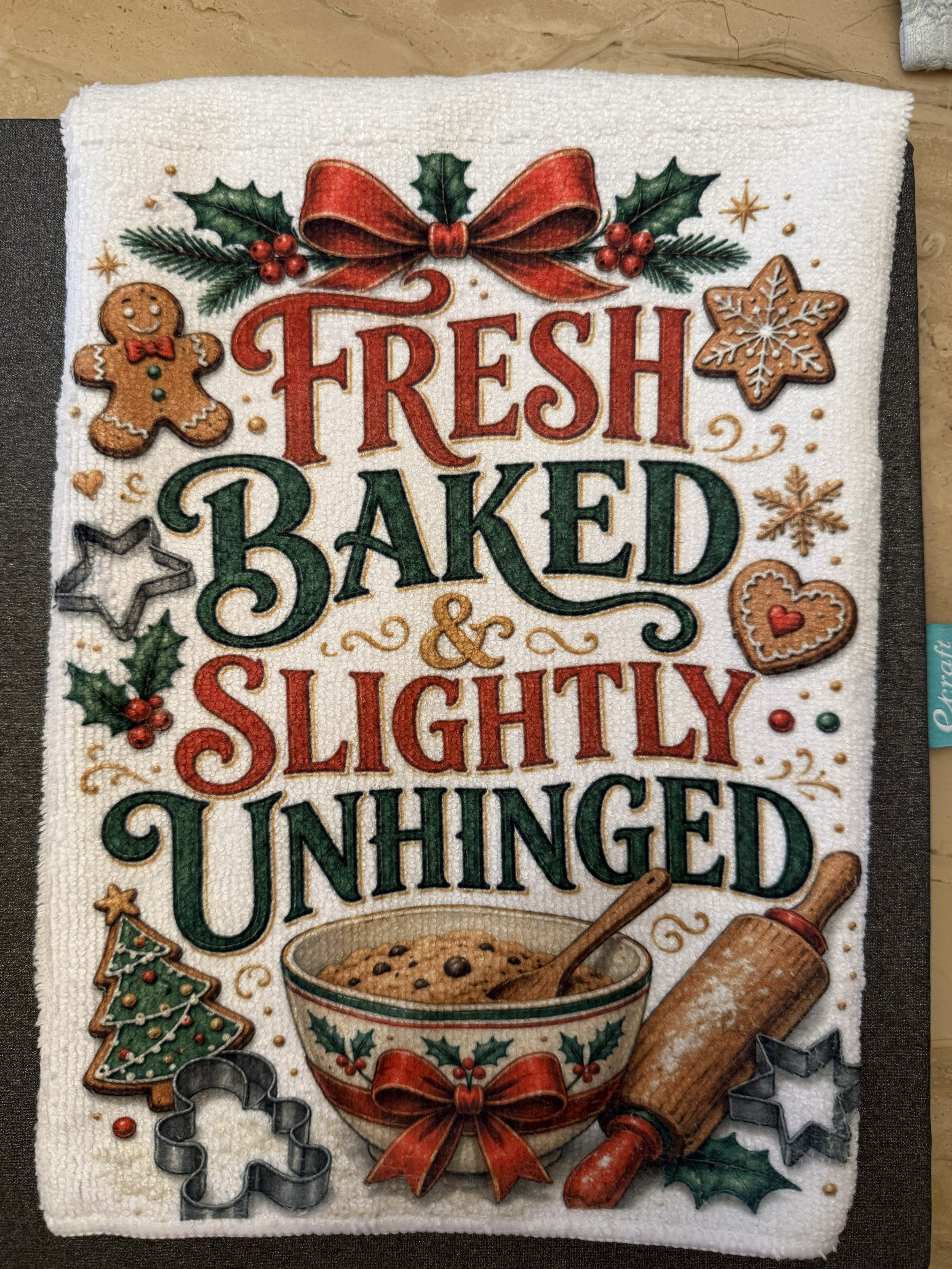 Freshly Baked & Slightly Unhinged - Microfiber Dish Towel