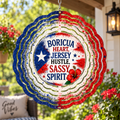 Boricua heart, jersey hustle, sassy spirit. — 8" Double Sided Wind Spinner