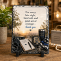 For Every Late Night, Hard Call, and Quiet Act of Courage — Thank You. — 5.9 x 7.9 Inch Slate with Display Holder