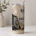 The Badge Is Visible. The Backbone Is Earned. — 20oz Skinny Tumbler