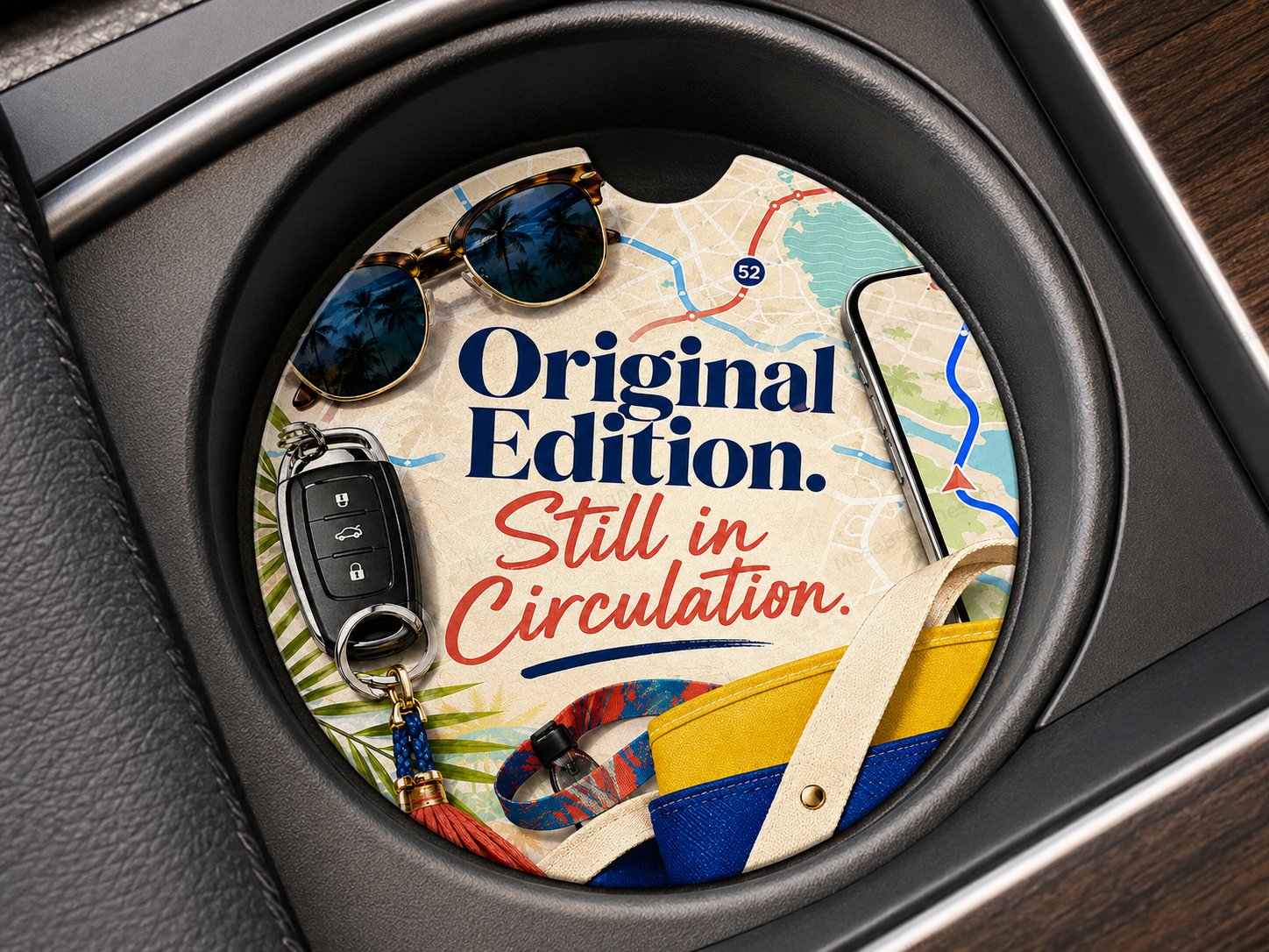 "Original edition. Still in circulation." — Car Coaster