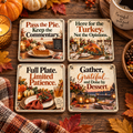 The Full Plate, Limited Patience Quartet - Set of 4 Ceramic Coasters