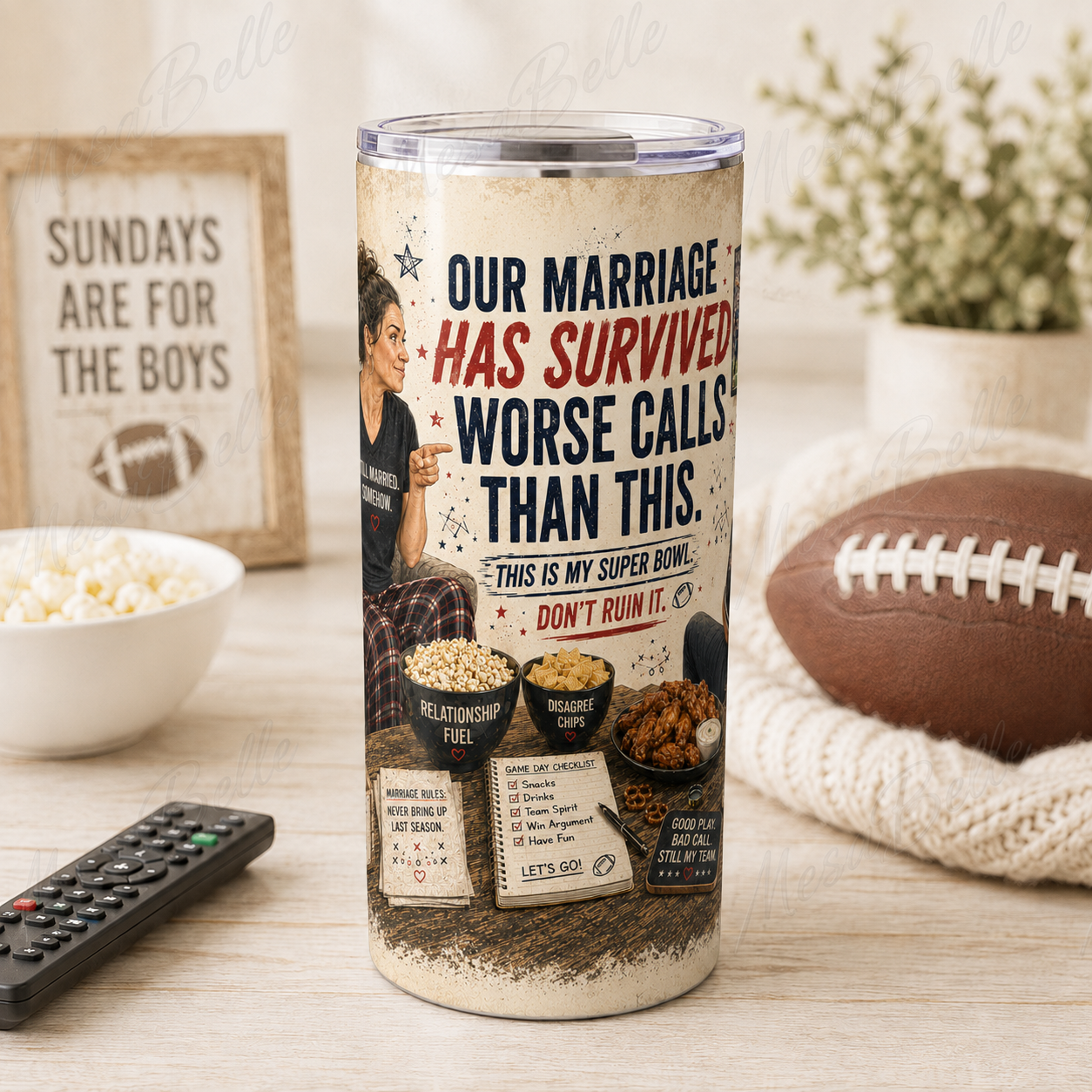 Our Marriage Has Survived Worse Calls Than This — 20oz Skinny Tumbler