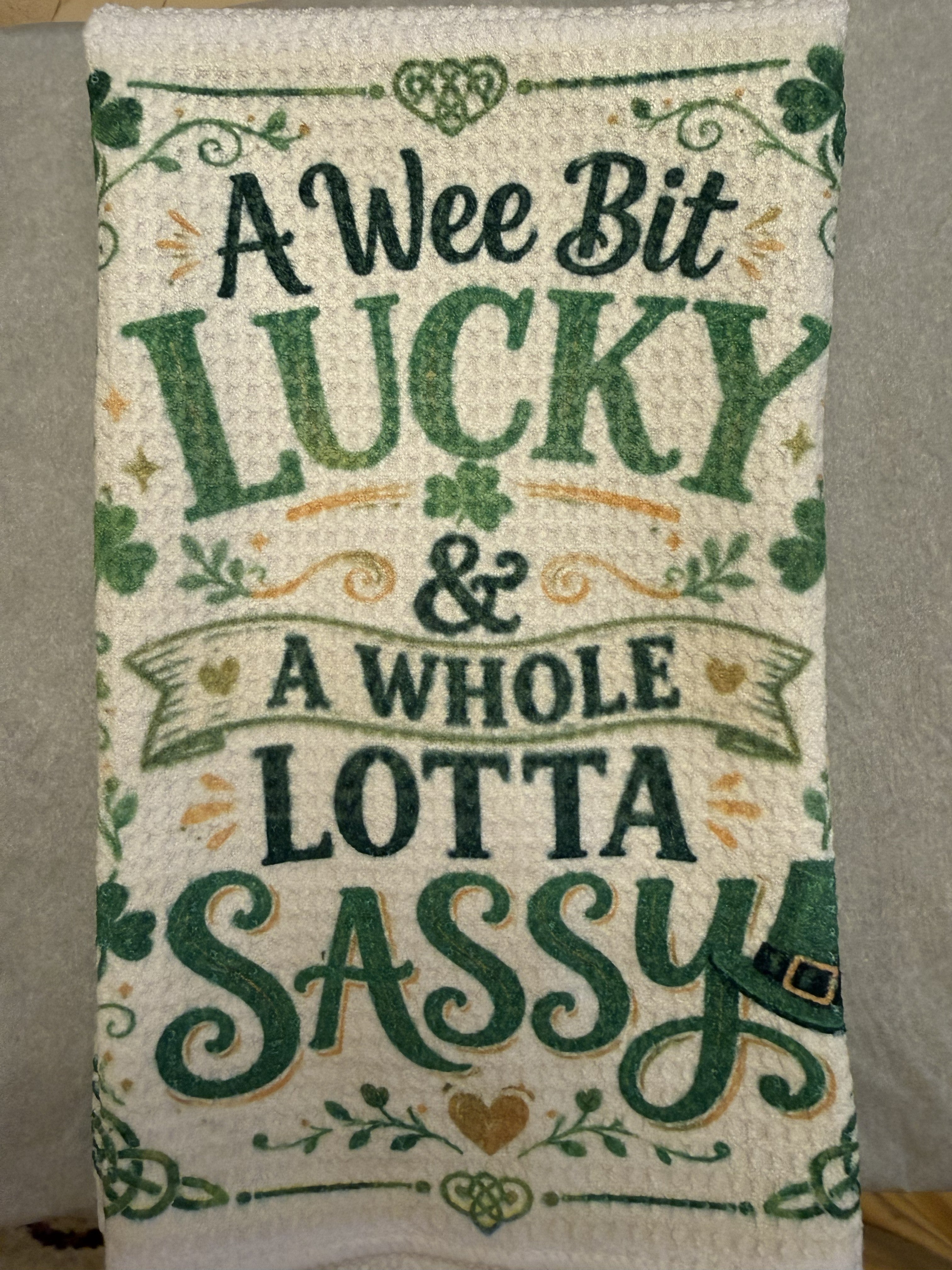 A Wee Bit Lucky & A Whole Lotta Sassy - Microfiber Dish Towel
