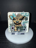 "I'm a Bit of a Mess But Doing My Best" Highland Cow  - Coaster