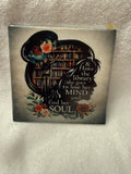 "& Into the Library She Goes" Coaster with Cork Back