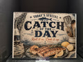 Today's Special: Catch of the Day. Reel It In. Cook It Up. - 11"x7.87" Glass Cutting Board