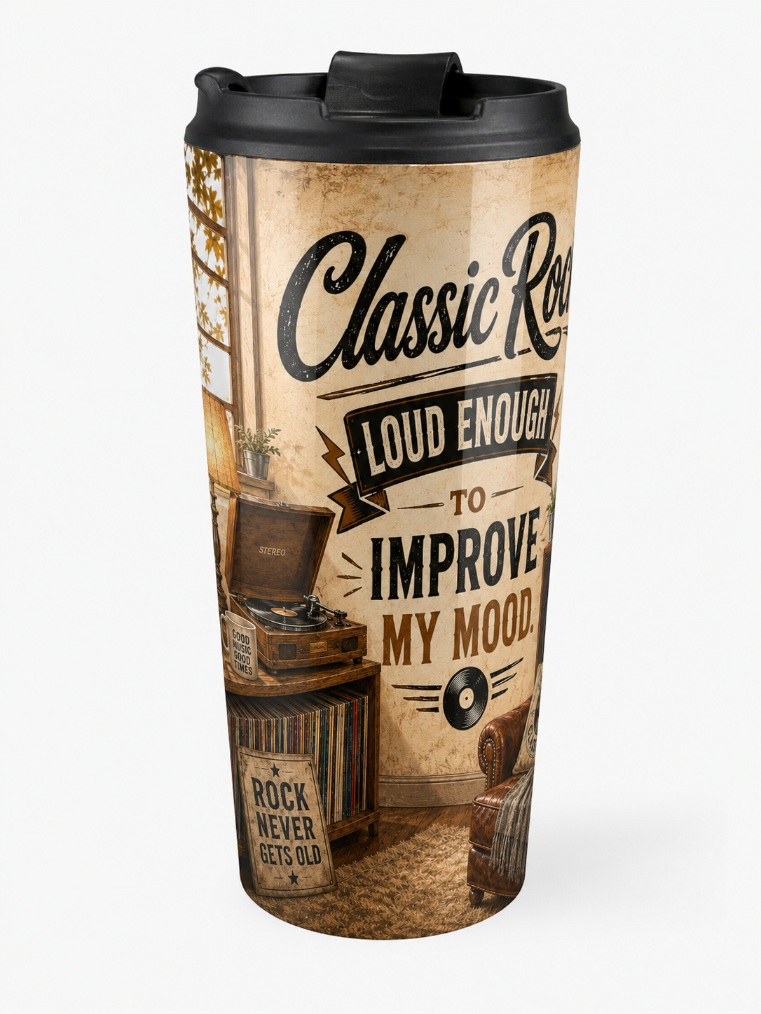 Classic Rock Loud Enough to Improve My Mood. — 20oz Skinny Tumbler