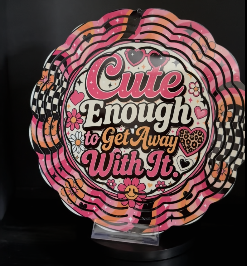 Cute Enough to Get Away With It - 8" Double Sided Wind Spinner