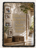 Different Branches. Same Strong Roots. — 5.9 x 7.9 Inch Slate with Display Holder