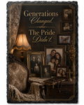 Generations Changed. The Pride Didn't. — 5.9 x 7.9 Inch Slate with Display Holder