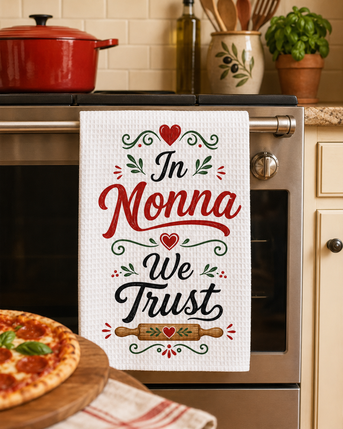 In Nonna We Trust — Microfiber Dish Towel