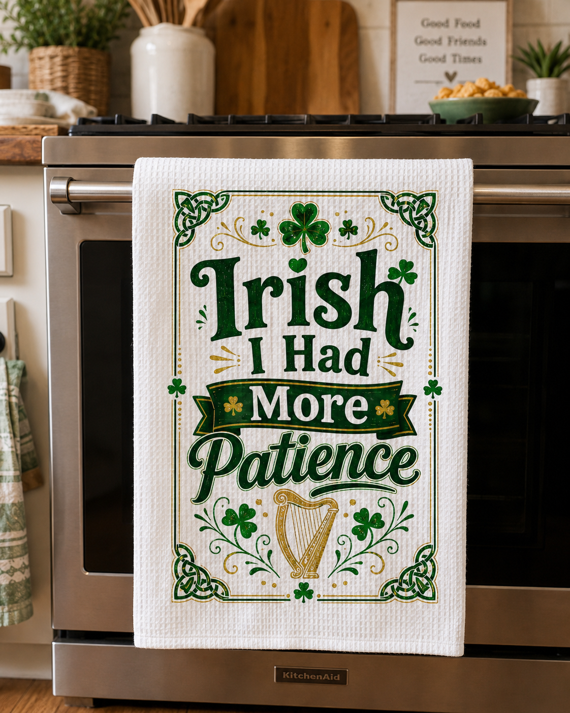 Irish I Had More Patience - Microfiber Dish Towel