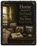 Home Started in Ireland. The Story Kept Going. — 5.9 x 7.9 Inch Slate with Display Holder