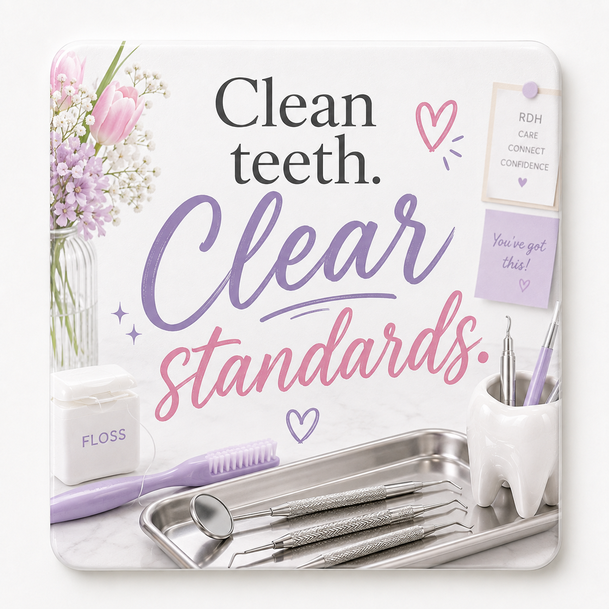 Clean Teeth. Clear Standards. — Coaster