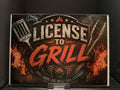 License to Grill. Grill Hard. Eat Well. Live Legendary. - 11"x7.87" Glass Cutting Board