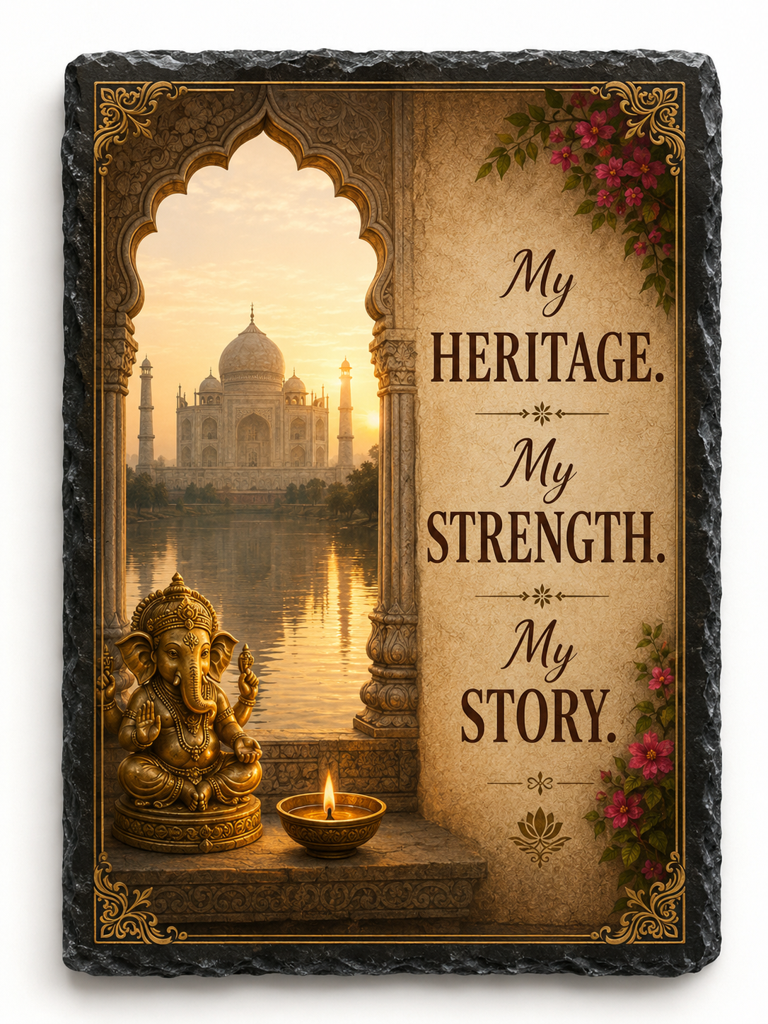 My Heritage. My Strength. My Story. — 5.9 x 7.9 Inch Slate with Display Holder