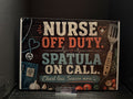 Nurse Off Duty. Spatula on Call. Chart Less. Season More. - 11"x7.87" Glass Cutting Board