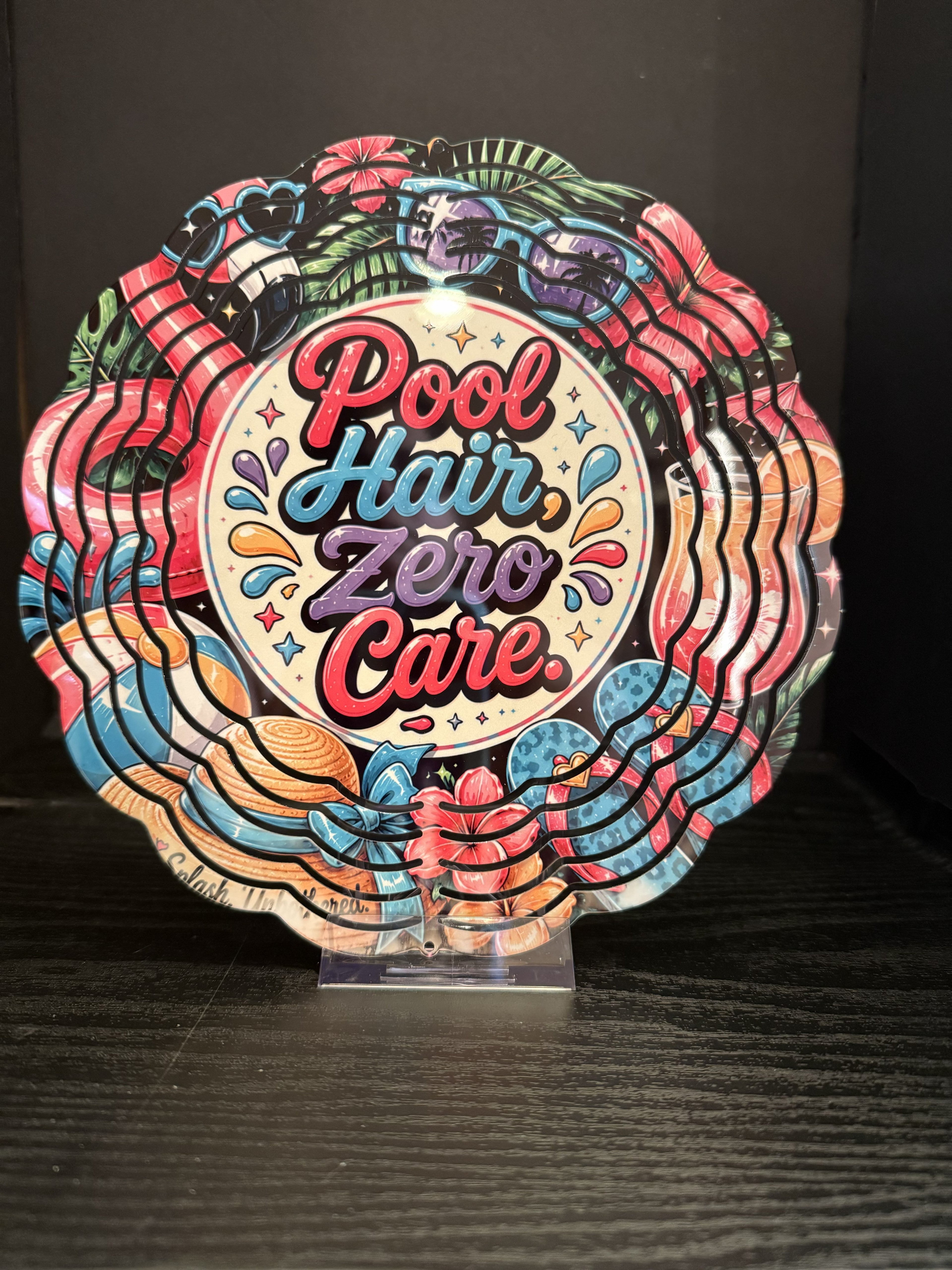 Pool Hair. Zero Care. - 8" Double Sided Wind Spinner