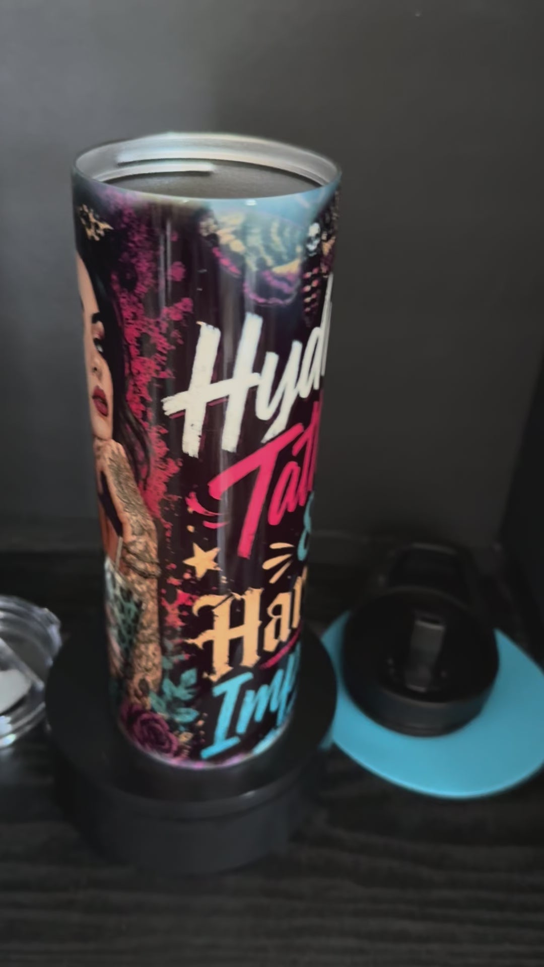 Hydrated, Tattooed & Hard to Impress - 20oz Skinny Tumbler