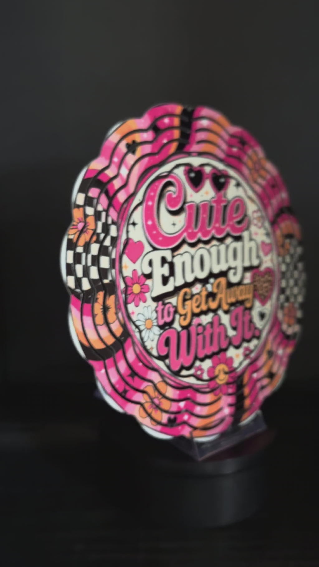 Cute Enough to Get Away With It - 8" Double Sided Wind Spinner