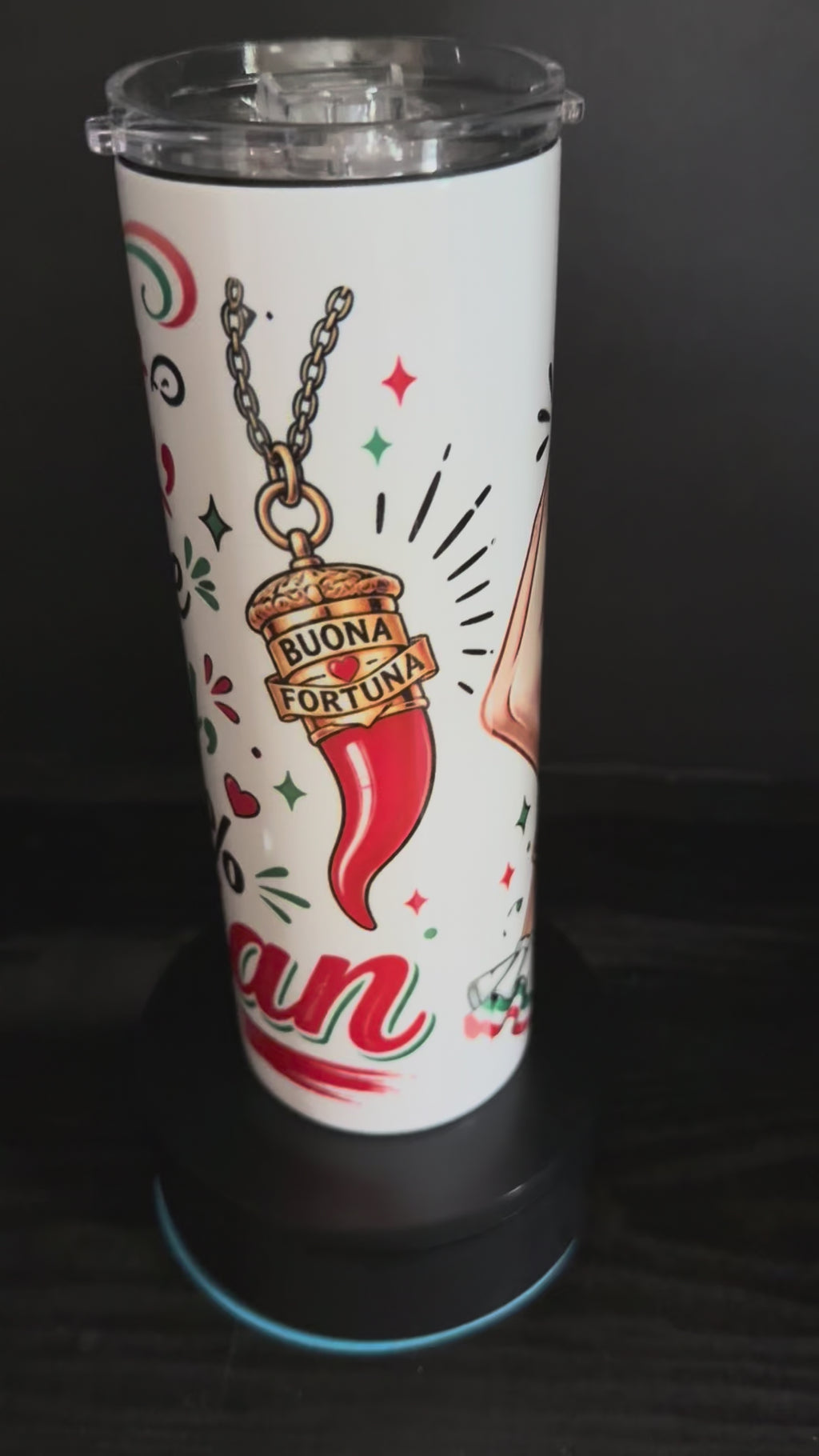 A Little Sweet, A Little Spicy, 100% Italian - 20oz Skinny Tumbler