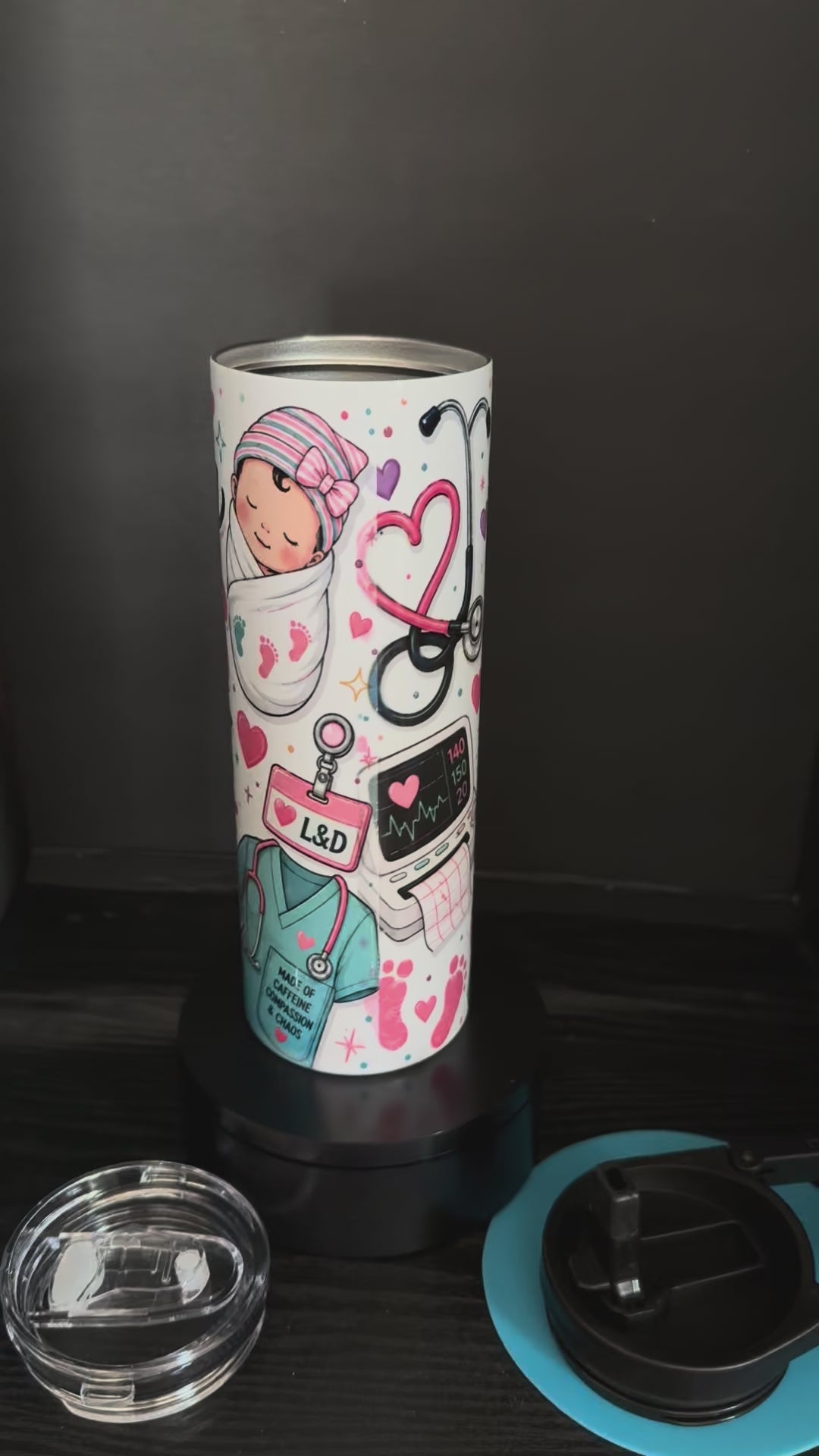 Delivering Miracles with a Side of Sass - Labor & Delivery Nurse - 20oz Skinny Tumbler