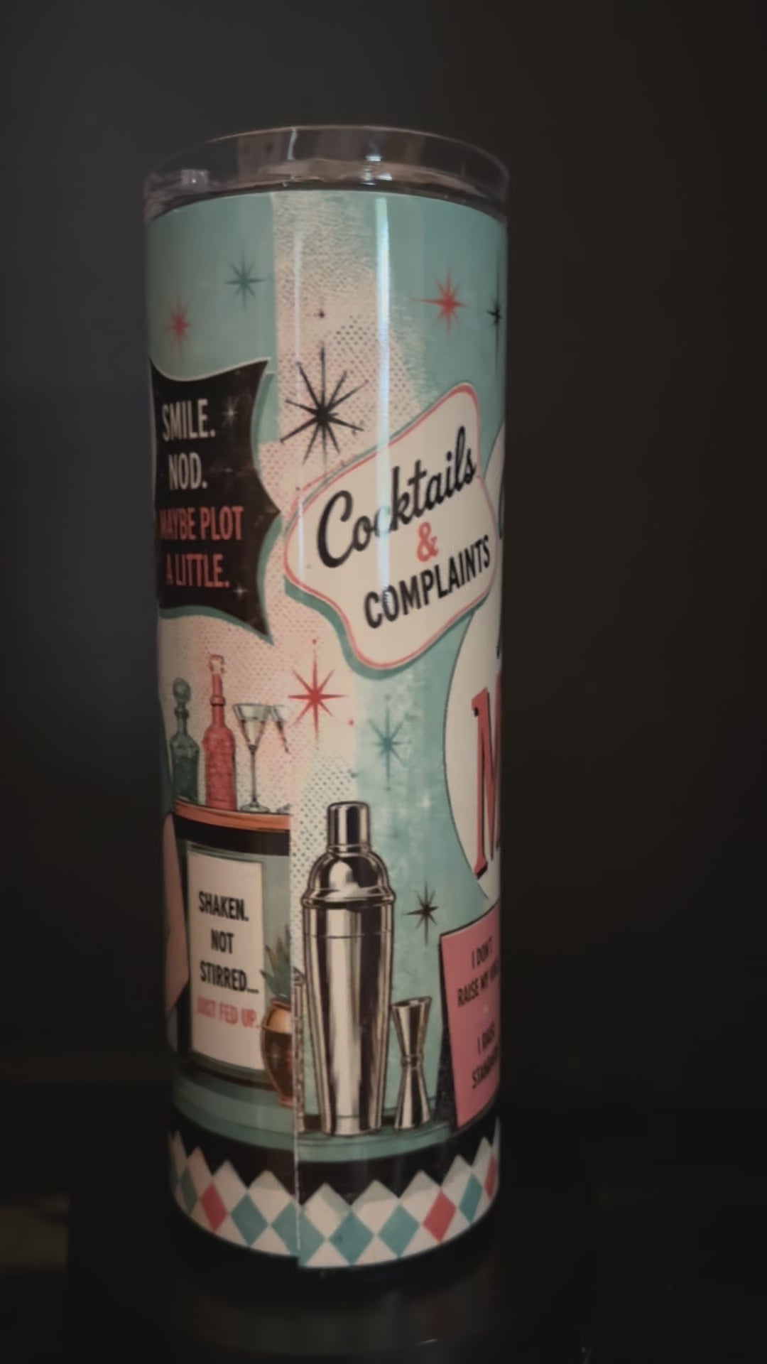 Martinis & Mild Threats 20oz Skinny Tumbler