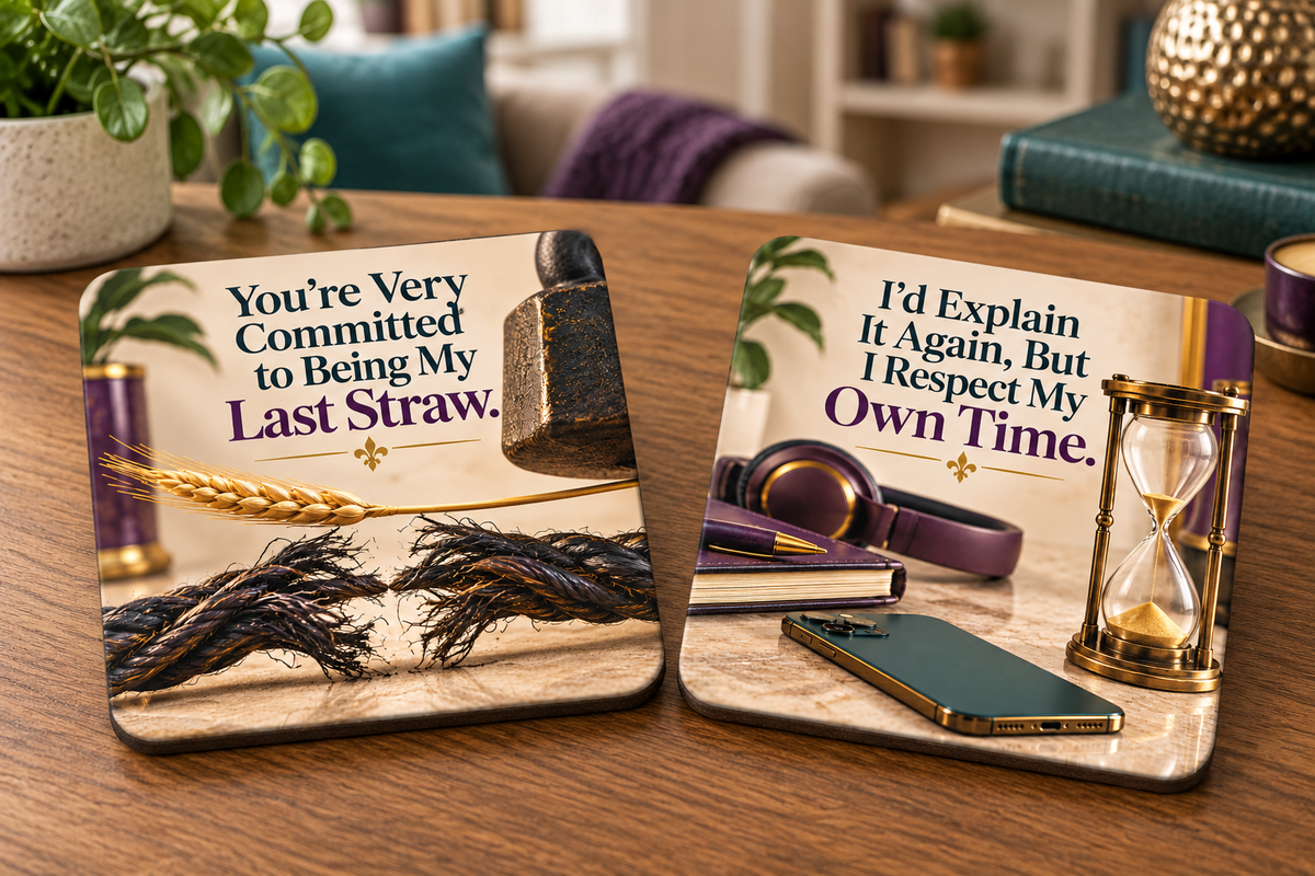 The Last Straw, Limited Patience Duo - Set of 2 Ceramic Coasters