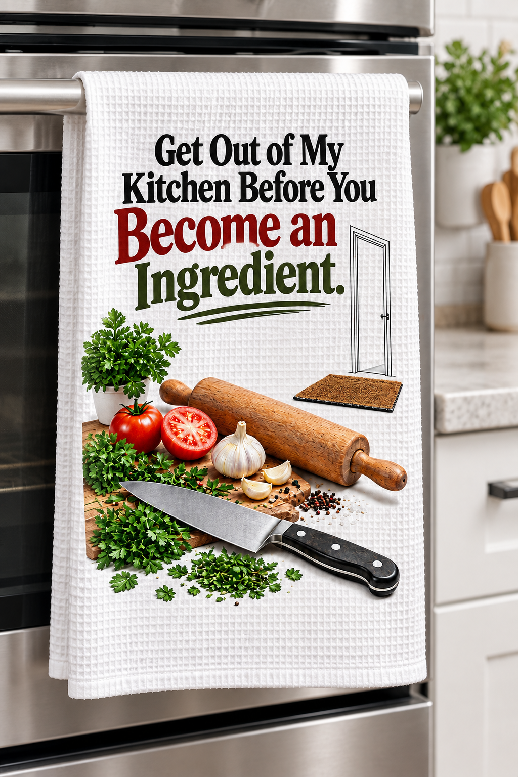 Kitchen Access Revoked, Ingredient Status Pending — 16 × 24-Inch Kitchen Towel