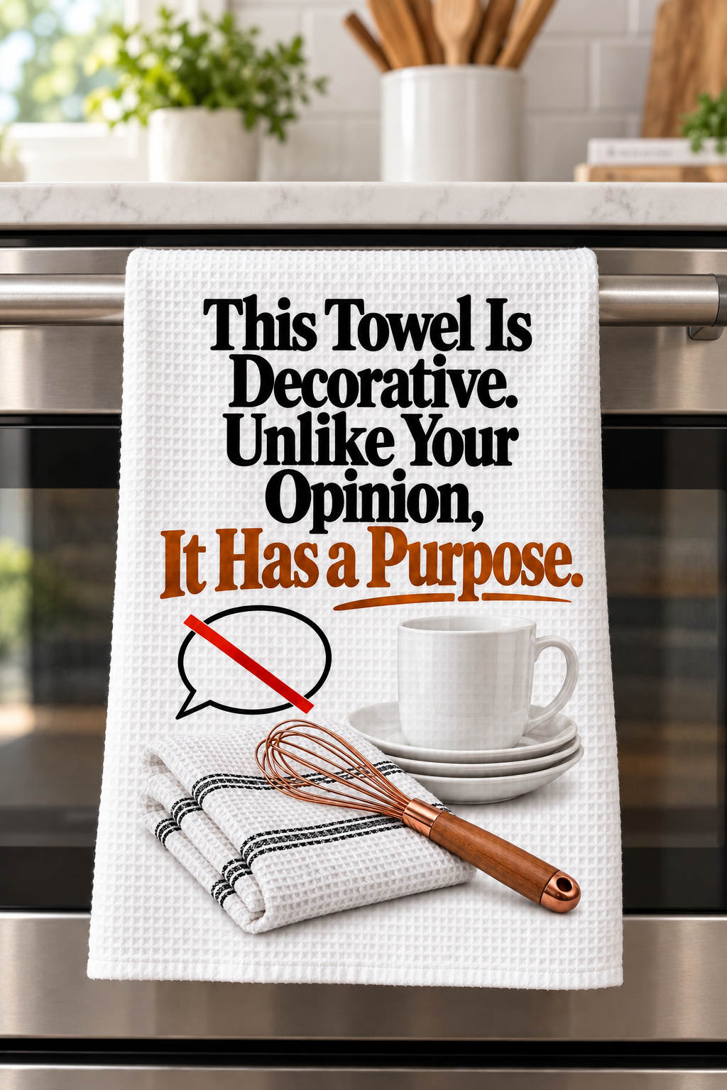 Purposeful Decor, Unnecessary Opinions — 16 × 24-Inch Kitchen Towel
