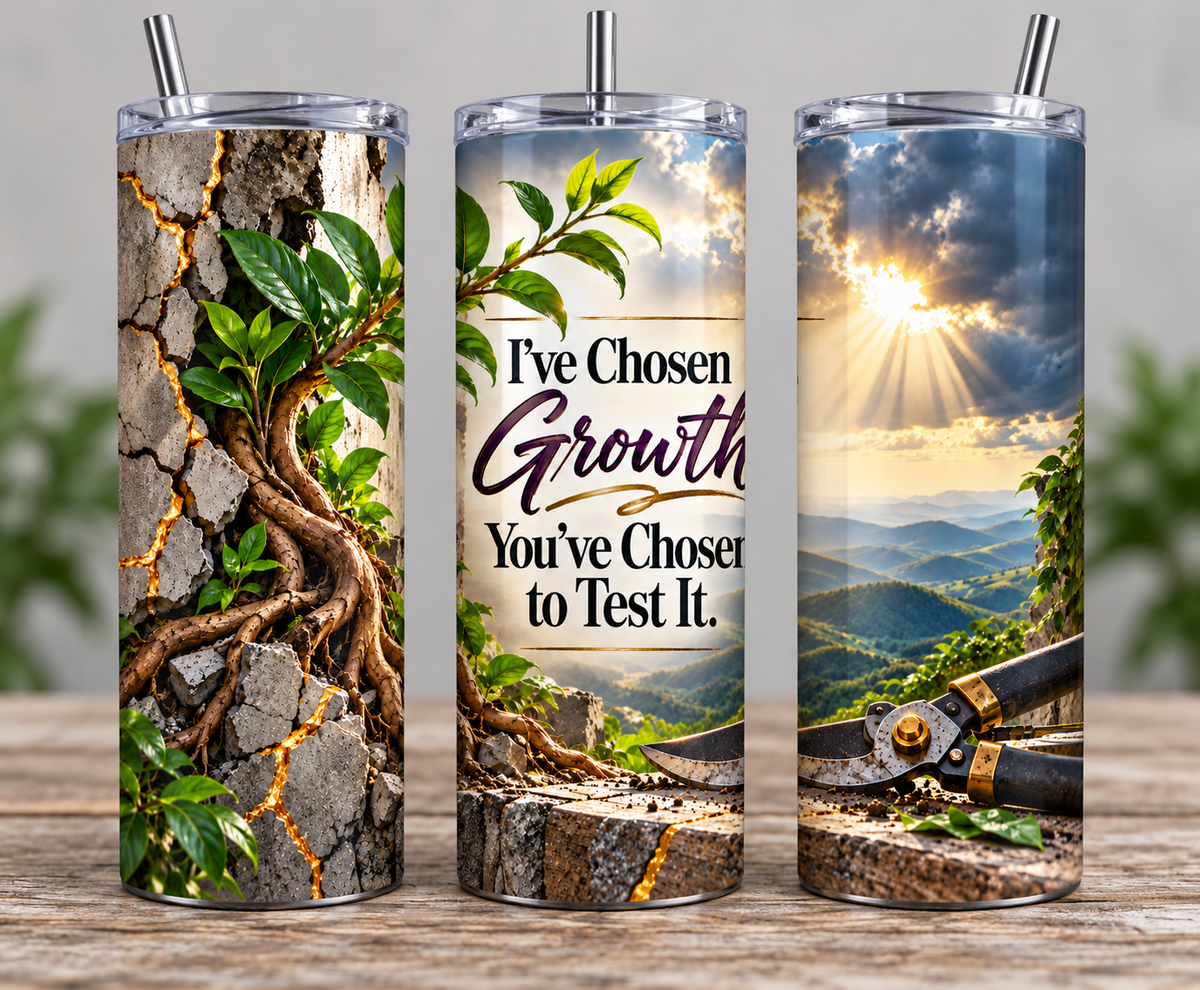 Personal Growth, Public Stress Test — 20oz Skinny Tumbler