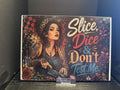 Slice, Dice, Don't Test Me - 11"x7.87" Glass Cutting Board